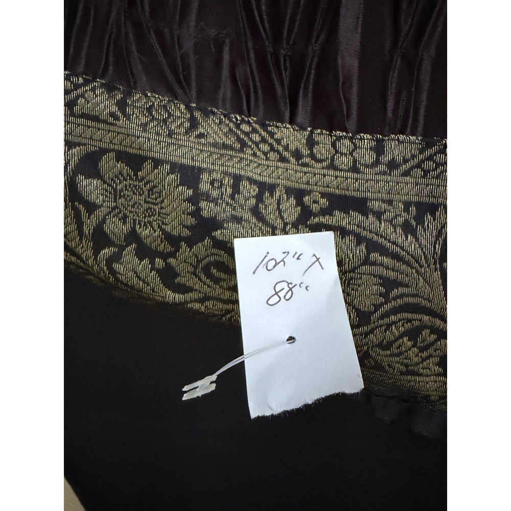 Indian Elephant Quilt Bedspread 102x88 Black Gold Silk Look Throw Decor Boho - Picture 12 of 12